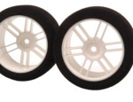 101513 1/10 scale 26mm wide tyres on white wheels. combination 35/37 shore Italian foam (XCE101513)