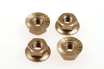 69595 4mm Alloy Serrated Wheel Nut Titanium Color (4) (HS69595)