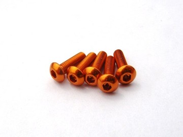 69727 Hiro Seiko Aluminum Alloy 3X5 Hex Socket Button Head Screw (5) Orange (HS69727)