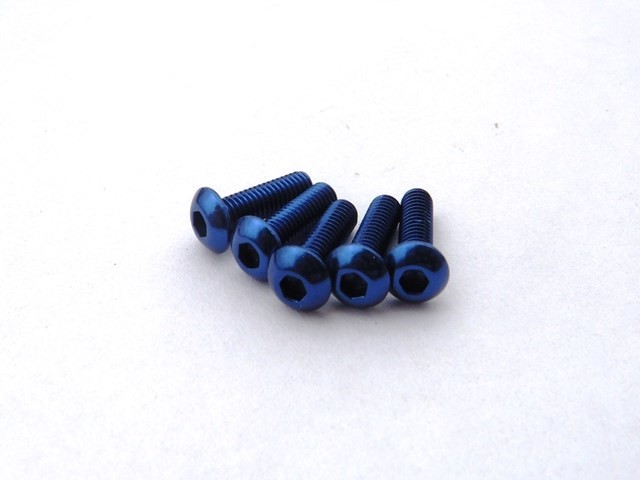 69625 Hiro Seiko Aluminum Alloy 3X10 Hex Socket Button Head Screw (5)  YOKOMO BLUE