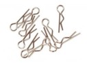 103100 Pack of 10 small silver 1/10th body clips bent