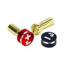 190432 1up Racing LowPro Bullet Plugs w/ Grips - 5mm Red/Black