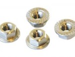 103330 Nut titanium M4 with flange Precision machined titanium wheel-nuts