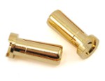 5045 ProTek RC Low Profile 5mm "Super Bullet" Solid Gold Connectors (2 Male) (PTK5045)