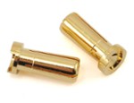 5045 ProTek RC Low Profile 5mm "Super Bullet" Solid Gold Connectors (2 Male)