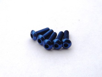 69625 Hiro Seiko Aluminum Alloy 3X10 Hex Socket Button Head Screw (5) YOKOMO BLUE (HS69625)