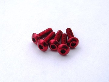 69627 Hiro Seiko Aluminum Alloy 3X6 Hex Socket Button Head Screw (5) RED (HS69627)