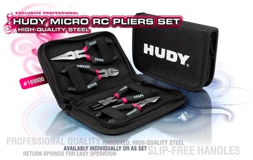 189000 HUDY Micro RC Pliers Set + Carrying Bag (HUD189000)