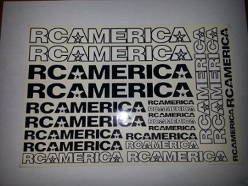 RCA301 RCAMERICA STICKERS BLACK 7 WHITE (20) (RCA301)