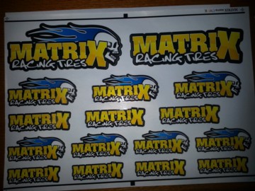 MXST16YB MATRIX YELLOW / BLUE CAR STICKERS (16) (MXST16YB)