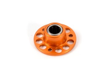 345530-O ALU DRIVE FLANGE WITH ONE-WAY BEARING Orange - SWISS 7075 T6 (XRA345530-O)