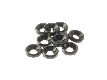 69253 Hiro Seiko 3mm Alloy Countersunk Washer BLACK (10) (HS69253)