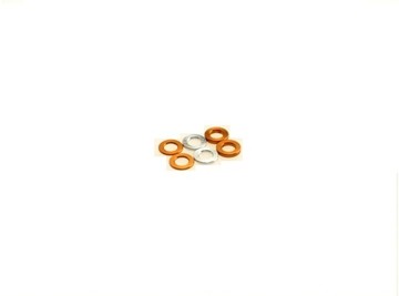 69453 3mm Alloy Spacer Set .5t (2pcs) 0.75t (2pcs) 1.0t (2pcs) ORANGE & SILVER (HS69453)