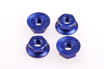 69592 4mm Alloy Serrated Wheel Nut Y-BLUE (4) (HS69592)