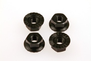 69597 4mm Alloy Serrated Wheel Nut BLACK (4) (HS69597)