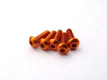 69635 Hiro Seiko Aluminum Alloy 3X6 Hex Socket Button Head Screw (5) Orange (HS69635)