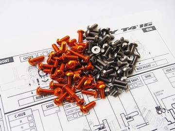 69988 T4’16 Titanium & Alum Hex Socket Screw Kit Tit & Orange (HS69988)