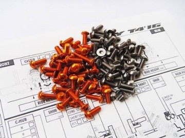 69914 RX8 2014 Titan & Alum Hex Socket Screw Kit Orange & Titanium screws (HS69914)