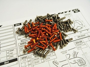 69975 NT1'15 Titan & Alum Hex Socket Screw Kit Orange & Titanium screws (HS69975)