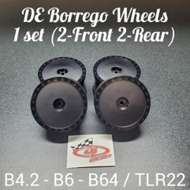 DER-BB4-LRB-KFB Borrego Wheels Black Full set 2-fronts - 2 - rear (DER-BB4-LRB-KFB)