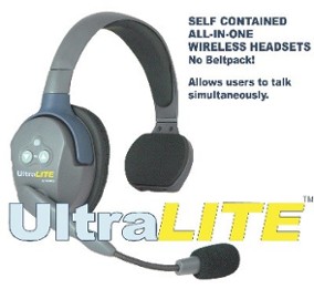 UL1S Eartec UL2S UltraLITE Wireless Microphone System with 1 Master and 1 Remote Headsets (2 Singles) (EARUL1S)