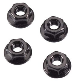 708003 Serrated Flange Wheel Nut 4mm (4) BLACK STEEL (SWRAR708003)