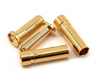 5024 ProTek RC 5.0mm "Super Bullet" Solid Gold Connectors (2 Male/2 Female) (PTK5024)