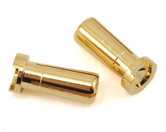 5045 ProTek RC Low Profile 5mm "Super Bullet" Solid Gold Connectors (2 Male) (PTK5045)