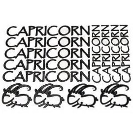 CAP-BLK Capricorn Stickers (Black) lettering (CAP-BLK-STICKERS)